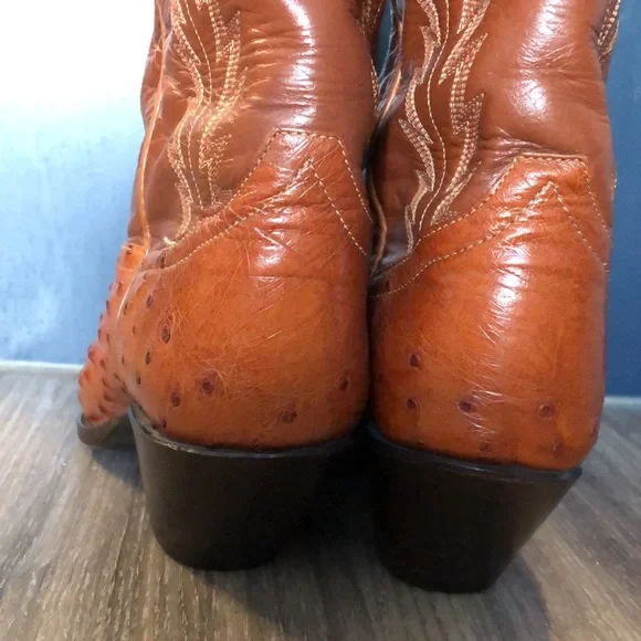 Larry Mahan Vintage Western Full Quill Ostrich Boots - Picture 7 of 15